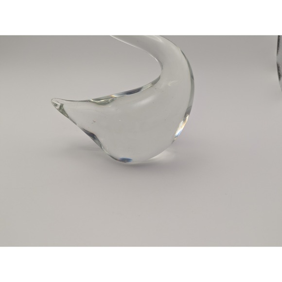Vintage Clear Glass Swan Figurine Paperweight Elegant Tabletop Decor Accent - Picture 3 of 13